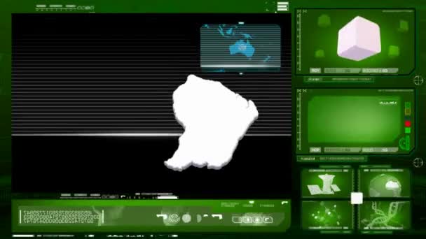 Французская Гвиана - монитор компьютера - зеленый 0 — стоковое видео
