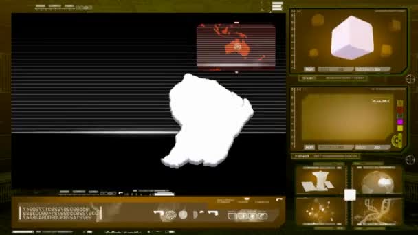 French guiana - monitor komputer - kuning — Stok Video
