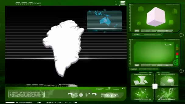 Groenlandia - monitor de ordenador - verde 0 — Vídeo de stock