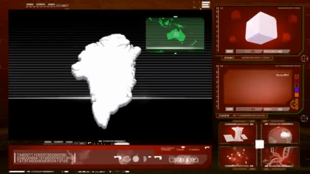 Groenlândia - monitor de computador - vermelho 0 — Vídeo de Stock