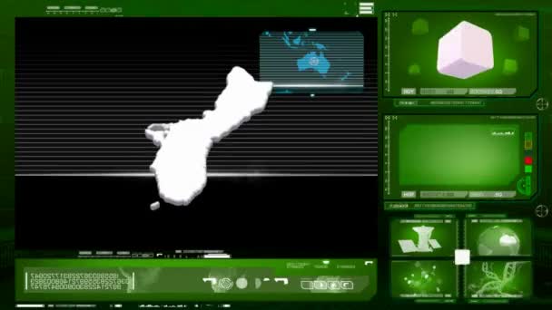 Guam - bilgisayar monitörü - yeşil 0 — Stok video