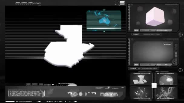 Gwatemala - monitor komputerowy - czarny 0 — Wideo stockowe