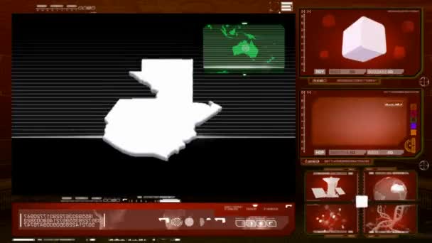 Гватемала - монитор компьютера - красный 0 — стоковое видео