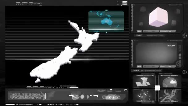 New Zealand - computer monitor - black 0 — Stock Video