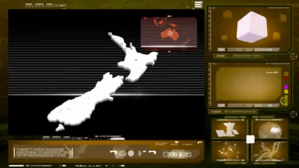 Nuova Zelanda - monitor per computer - giallo 0 — Video Stock
