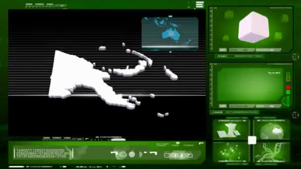 Papua nova Guiné - monitor de computador - verde 0 — Vídeo de Stock