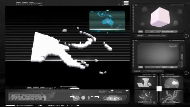Papoea-Nieuw-guinea - computer controleren - zwart 0 — Stockvideo