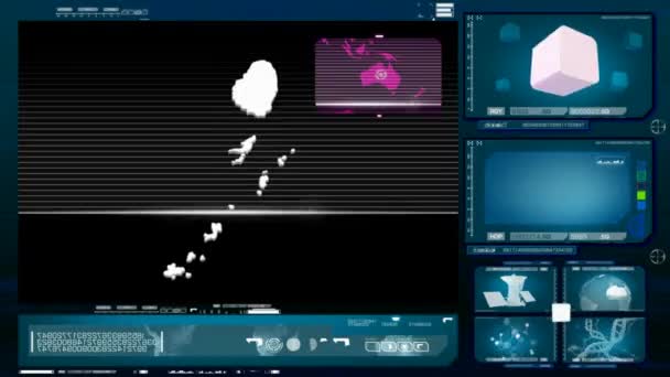 Святой Винсент и гренадины - монитор компьютера - синий 0 — стоковое видео