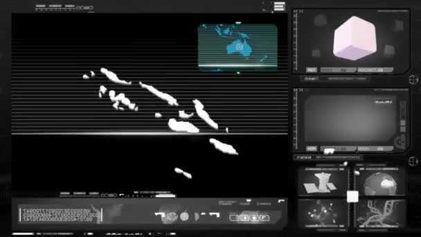 Salomonöarna - datorskärm - svart 0 — Stockvideo