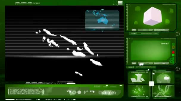 Ilhas Salomão - monitor informático - verde 0 — Vídeo de Stock