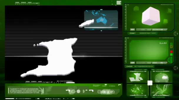 Trinidad ve tabago - bilgisayar monitörü - yeşil 0 — Stok video