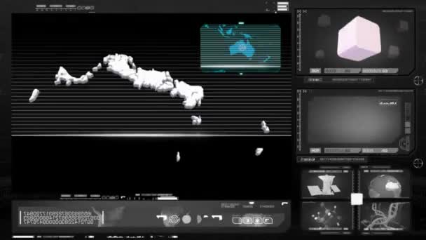 Острови Теркс і Кайкос - комп'ютерний монітор - чорний — стокове відео