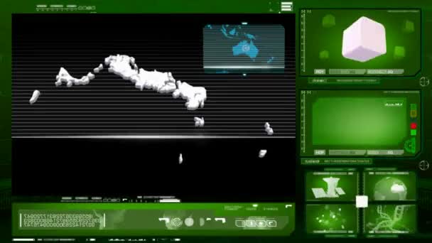 特克斯和凯科斯群岛-电脑显示器-绿色 0 — 图库视频影像