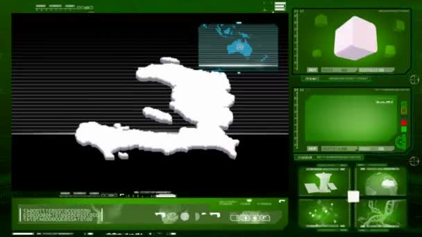 ハイチ - コンピューター モニター - グリーン 0 — ストック動画