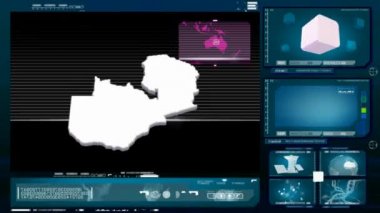 Zambiya - bilgisayar monitörü - mavi 0