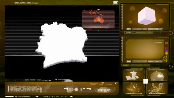 コートジボワール - コンピューターのモニター - 黄色 0 — ストック動画