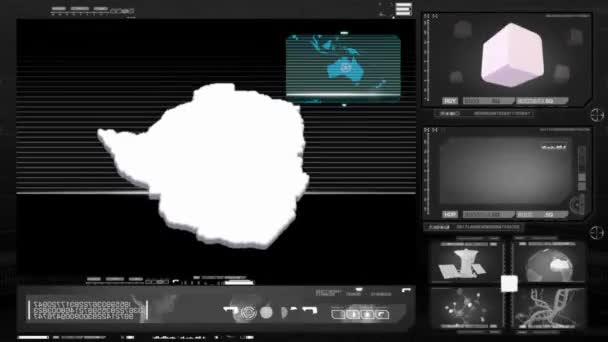 Zimbabwe - datorskärm - svart 0 — Stockvideo