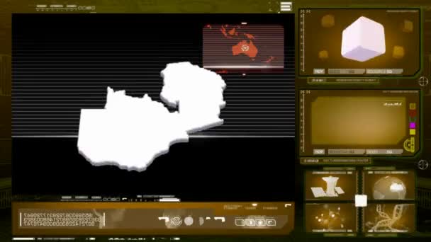 Замбия - монитор компьютера - желтый 0 — стоковое видео