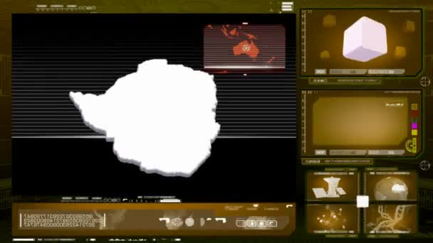 ジンバブエ - コンピューターのモニター - 黄色 0 — ストック動画