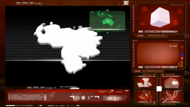 委内瑞拉-电脑显示器-红 0 — 图库视频影像