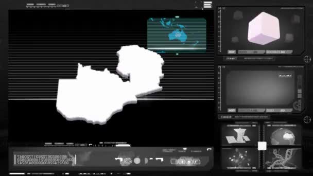 Замбия - Компьютерный монитор - черный 0 — стоковое видео