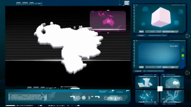 Venezuela - monitor de ordenador - verde 0 — Vídeos de Stock