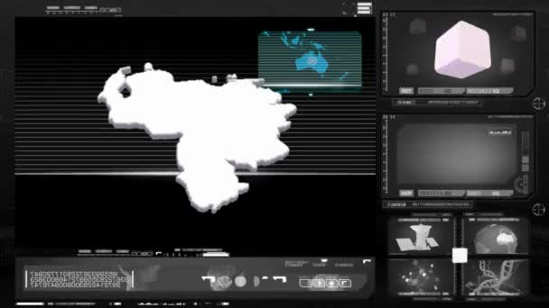 Venezuela - bilgisayar monitörü - siyah 0 — Stok video