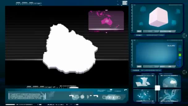 Uruguay - monitor de ordenador - azul 0 — Vídeos de Stock