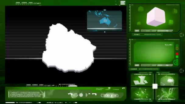 Urugwaj - monitor komputerowy - Zielona 0 — Wideo stockowe
