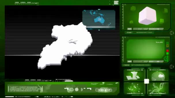 Uganda - computer controleren - groene 0 — Stockvideo