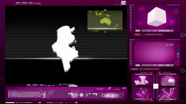 Tunisia - монитор компьютера - розовый 0 — стоковое видео