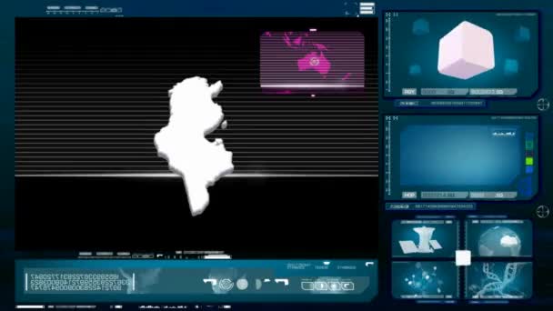 tunisia - moniteur d'ordinateur - bleu 