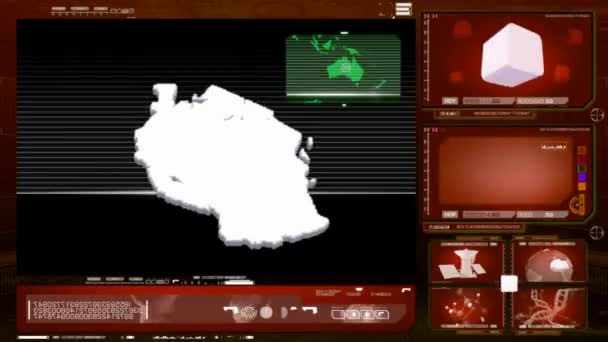 Tanzânia - monitor de computador - vermelho 0 — Vídeo de Stock
