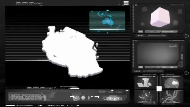 Tanzanya - bilgisayar monitörü - siyah 0 — Stok video