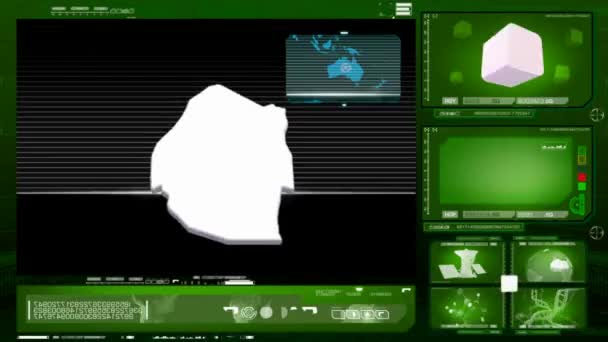 Swaziland - computer monitor - green 0 — Stock Video