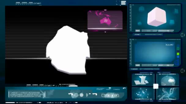 Swaziland - computer monitor - blue 0 — Stock Video