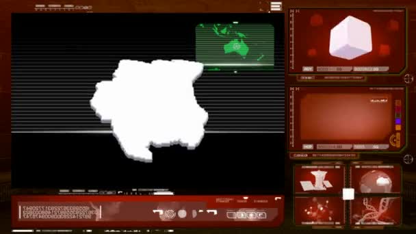 Suriname - monitor de computador - vermelho — Vídeo de Stock