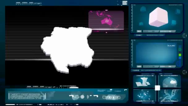 スリナム - コンピューターのモニター - 青 0 — ストック動画