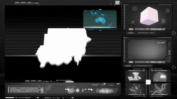 Sudan - monitor de computador - preto 0 — Vídeo de Stock