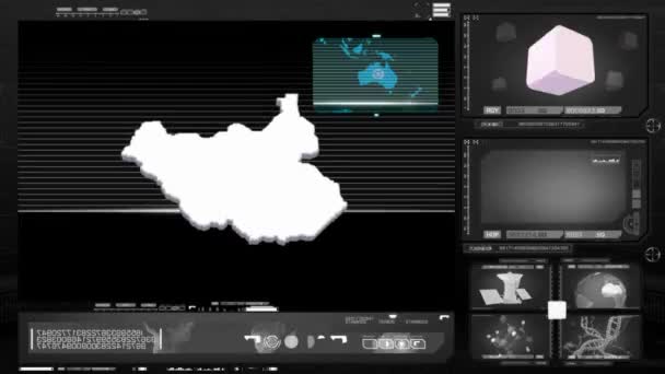 Sudan meridionale - monitor per computer - nero 0 — Video Stock