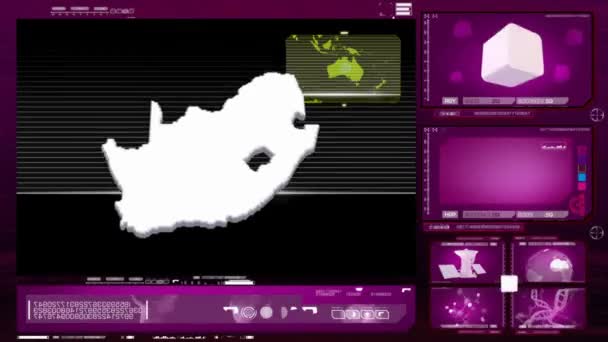 Sudáfrica - monitor de ordenador - rosa 0 — Vídeo de stock