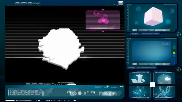 シエラレオネ - コンピューターのモニター - 青 0 — ストック動画