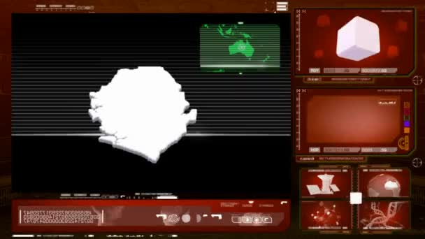 シエラレオネ - コンピューター モニター - 赤 0 — ストック動画