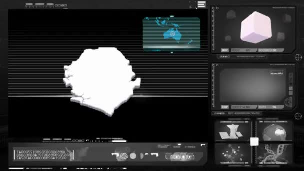 Sierra leone - monitor de ordenador - negro 0 — Vídeo de stock