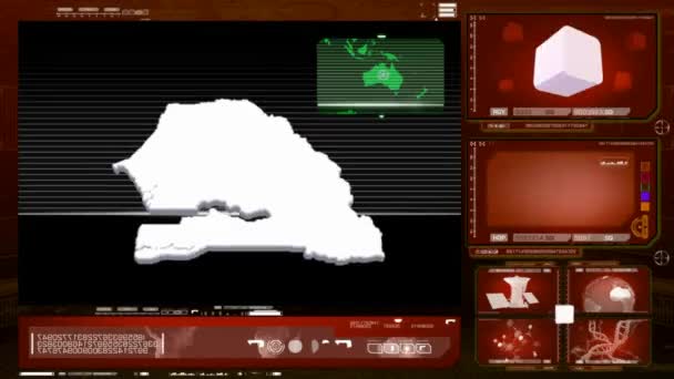 Senegal - monitor de computador - vermelho 0 — Vídeo de Stock