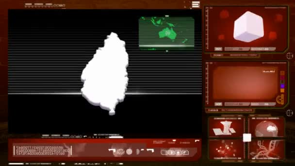 Santa Lúcia - monitor de computador - vermelho 0 — Vídeo de Stock