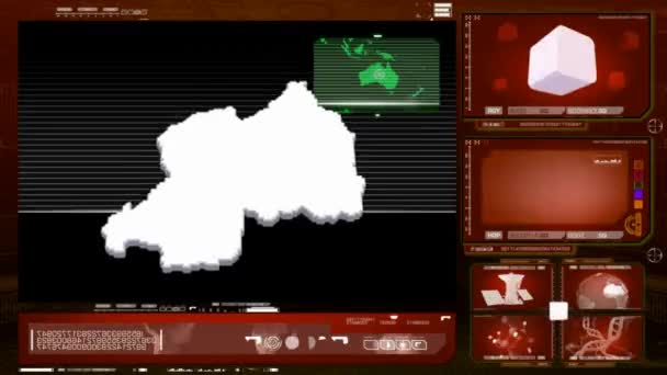 Ruanda - monitor de computador - vermelho 0 — Vídeo de Stock