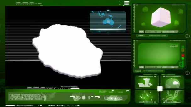 Reunion Adası - bilgisayar monitörü - yeşil 0 — Stok video