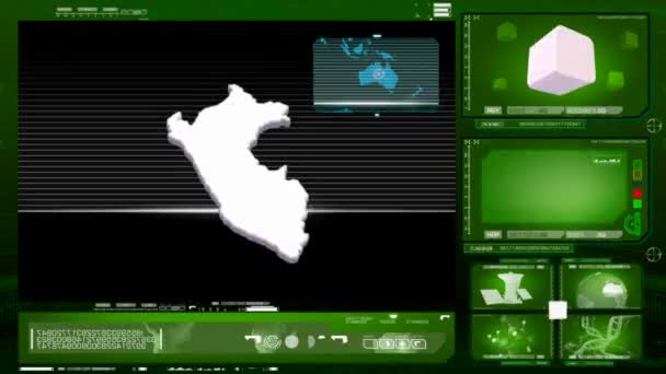 Peru - datorskärm - grön 0 — Stockvideo