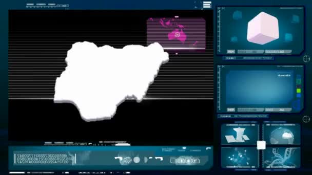 Nigeria - Computermonitor - blau 0 — Stockvideo